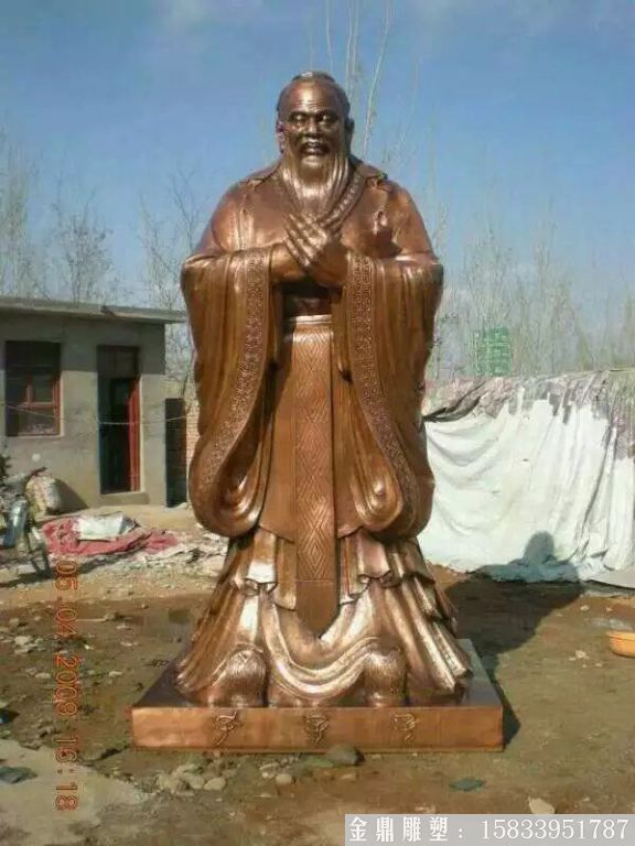 铜雕孔子像 校园孔子铜像