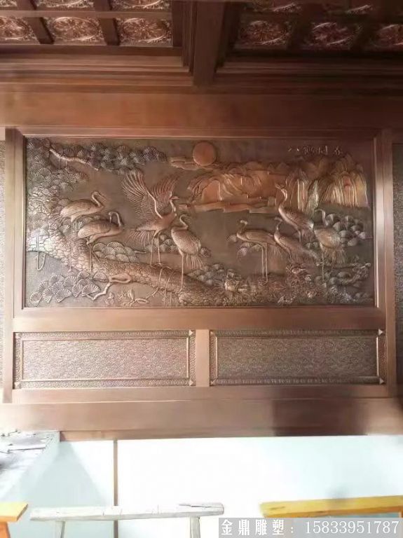 仙鹤铜浮雕 厂家定制 